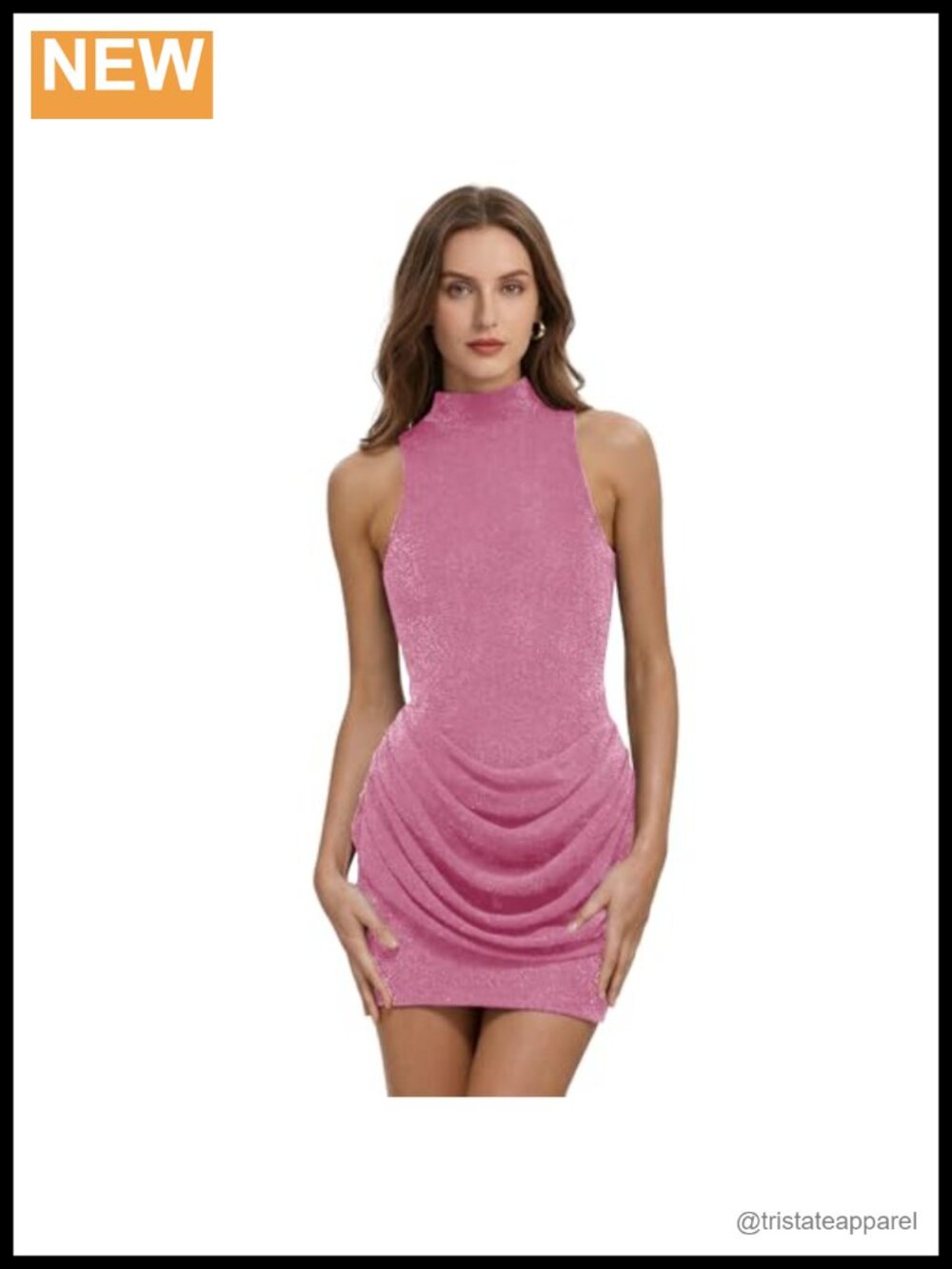 Sparkly Sequin Bodycon Mini Dress Ruched Sleeveless Halter Club Party